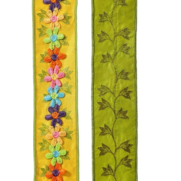 2.5"X5Y Flower Power Dupion Ribbon