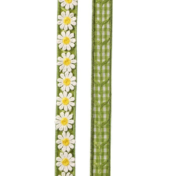 1"X5Y Daisy/Gingham Ribbon