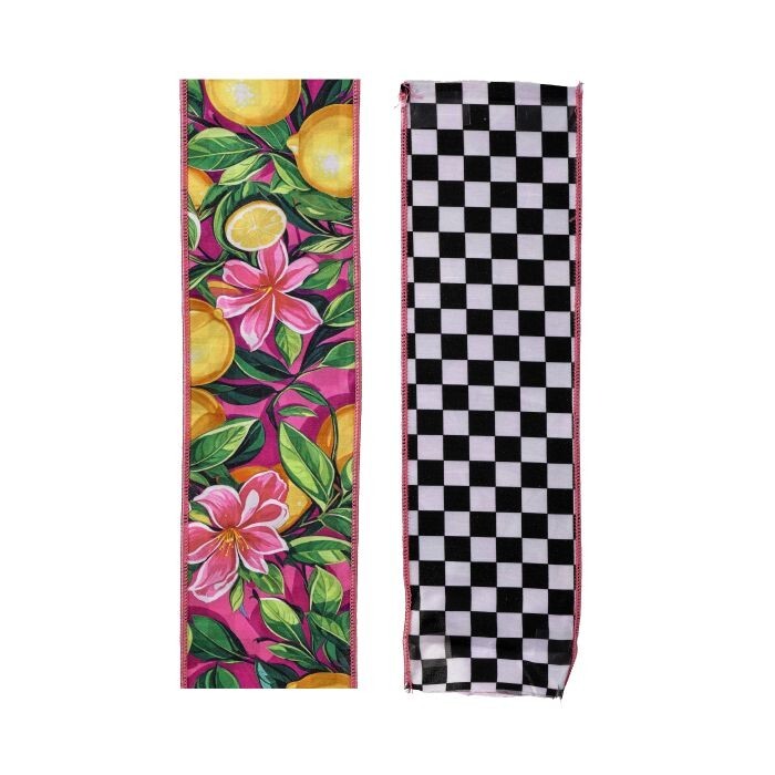 4"X10Y Tropical Lemon Dupion Ribbon