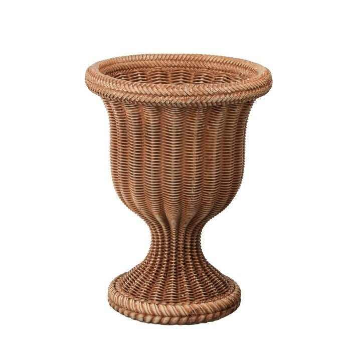 14" Resin/Fbrg Basket Weave Urn