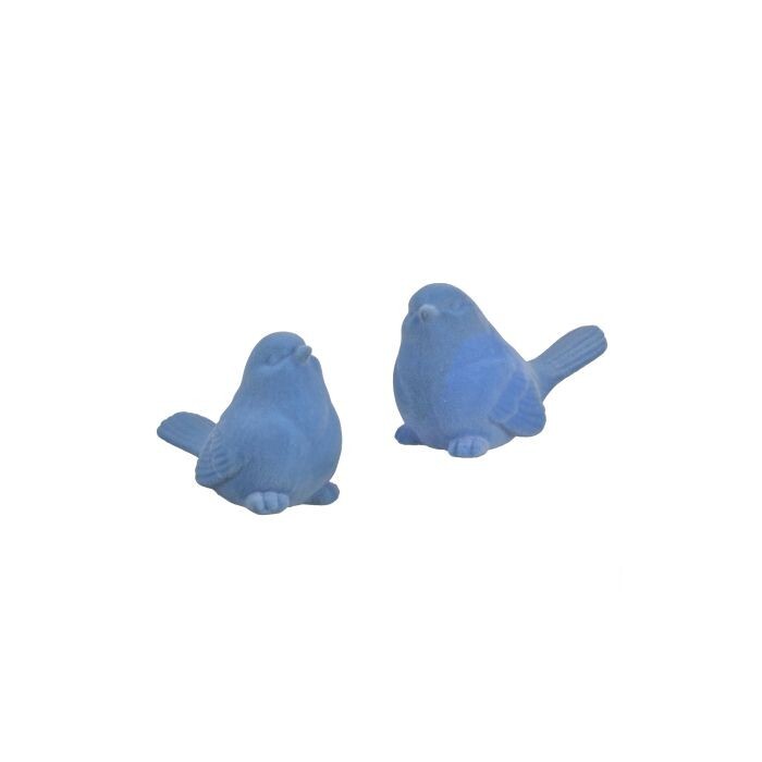 4" Resin Flocked Bird 2/Ast