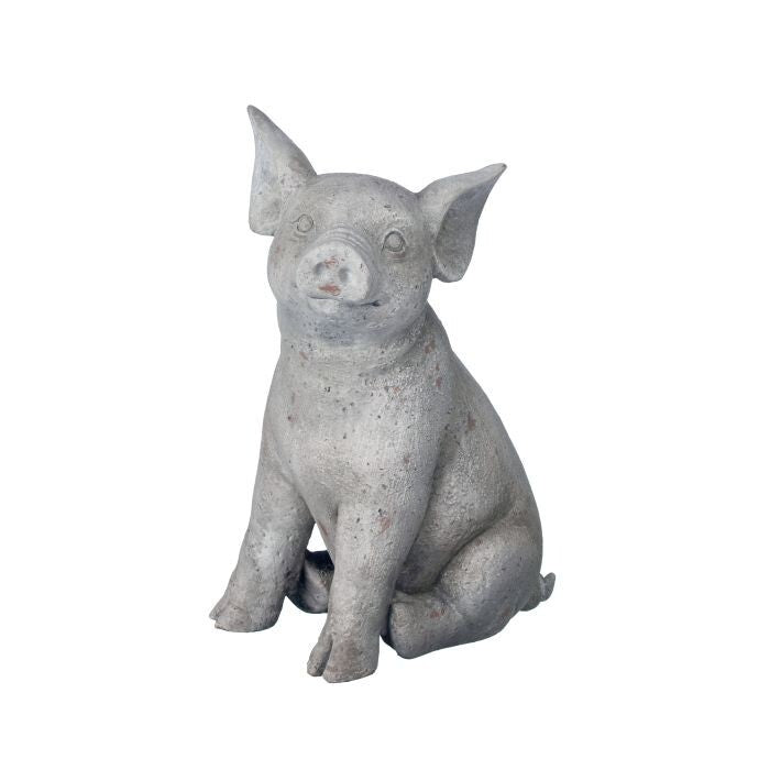 12.5" Outdoor Resin Pig Statue