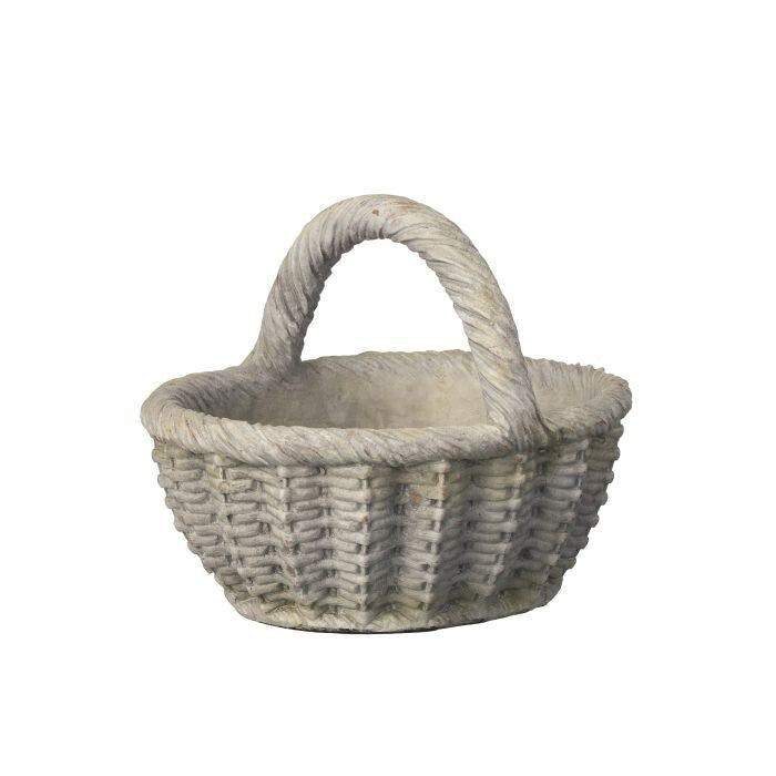10" Outdoor Resin Basket W/Handle
