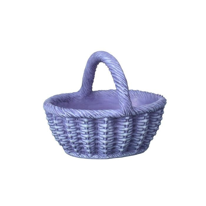 10" Resin Blue Basket W/Handle