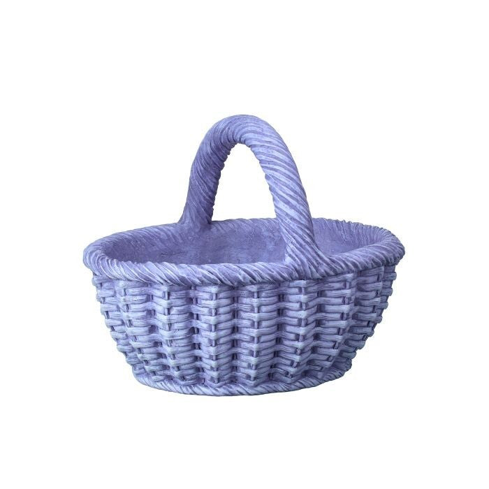 15.5" Resin Blue Basket W/Handle