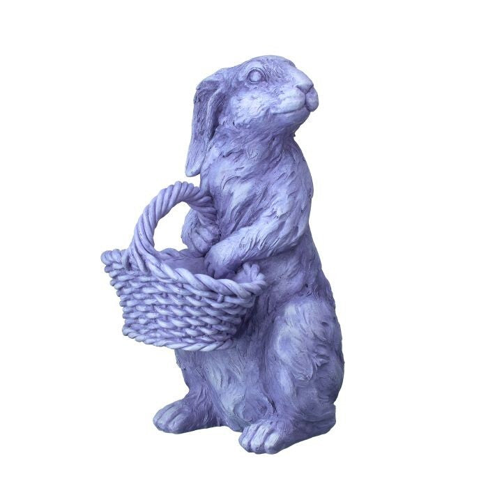 17.5" Resin Bunny Blue W/Basket