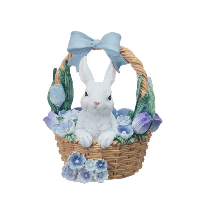 6.5" Resin Bunny Floral Basket