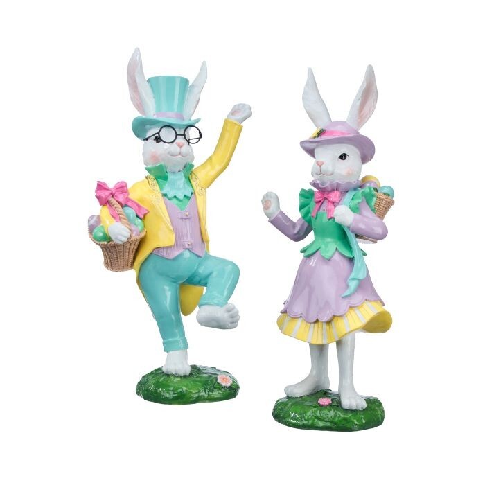 14.5" Rsn Easter Parade Mr/Mrs Bunny 2/Ast