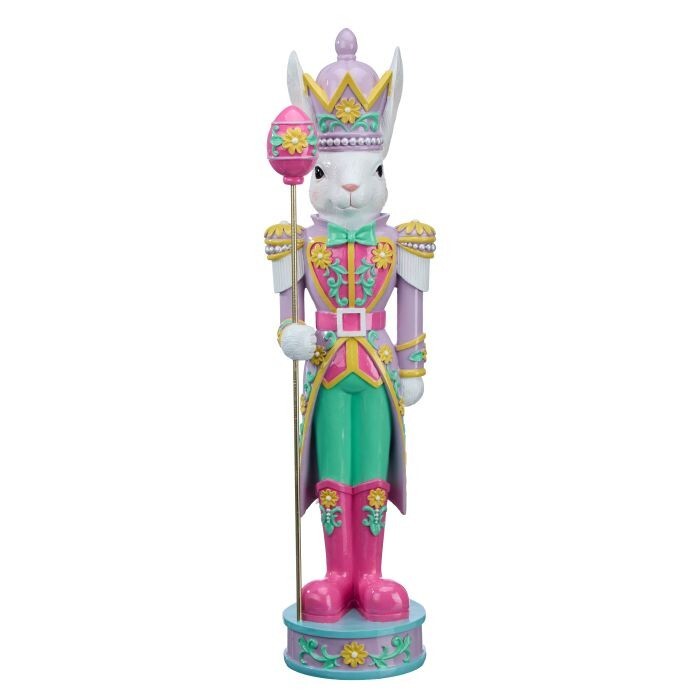 24" Resin Soldier Bunny W/Staff