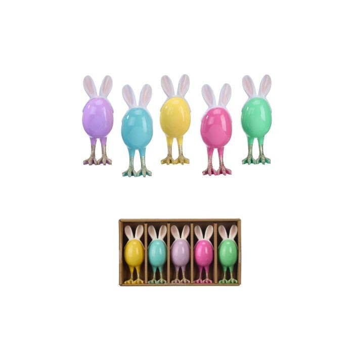 4.5" Resin Bunny Ear Eggs Bx/5