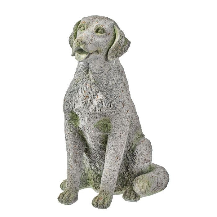 26.5" Outdoor Resin Sitting Dog Statue