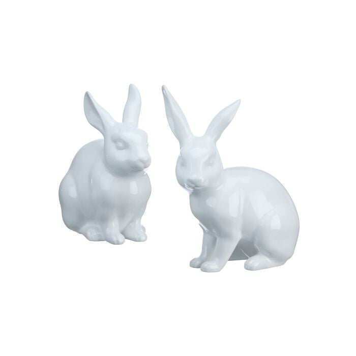 9.5-11.5" Ceramic Sitting Bunny 2/Ast