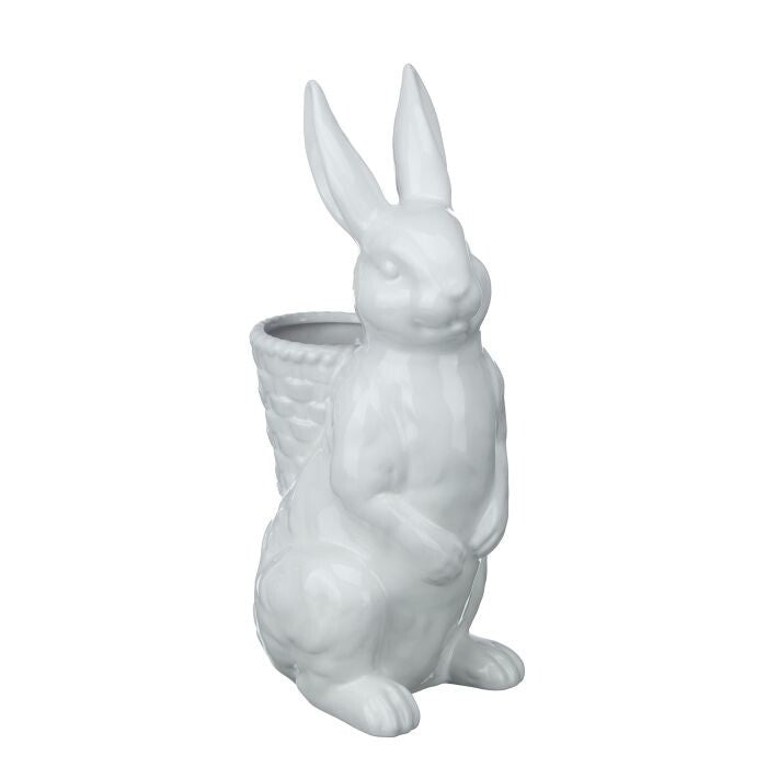 16" Ceramic Bunny W/Basket