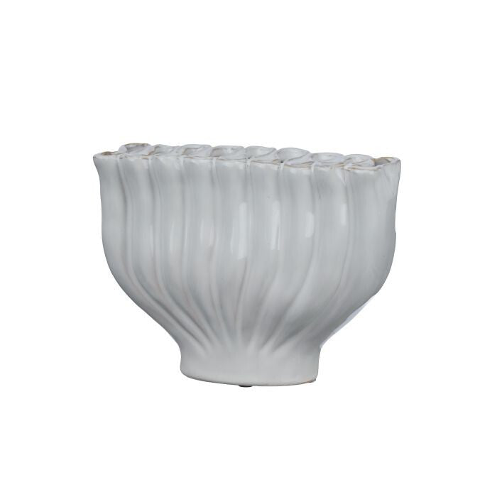 8.5" Ceramic Lotus Vase
