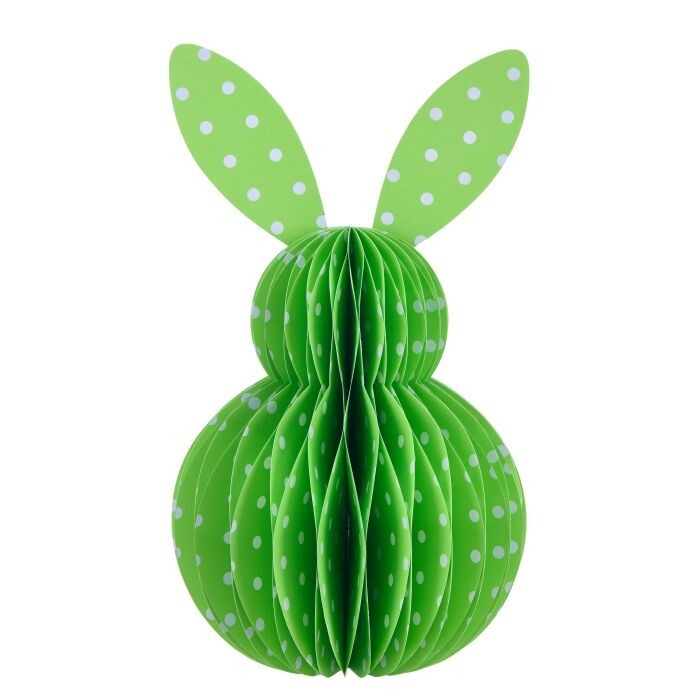 12" Foldable Paper Polka Dot Bunny 1Pc/Bg