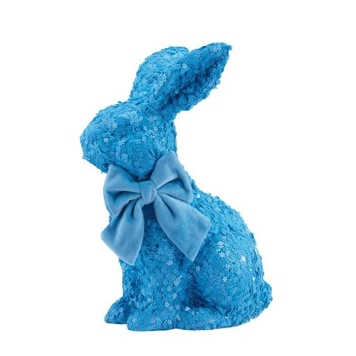 14.5" Floral Sequin Foam Bunny W/Bow