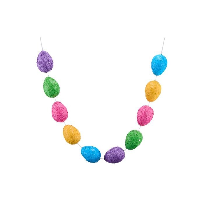 60" Floral Sequin Foam Egg Garland
