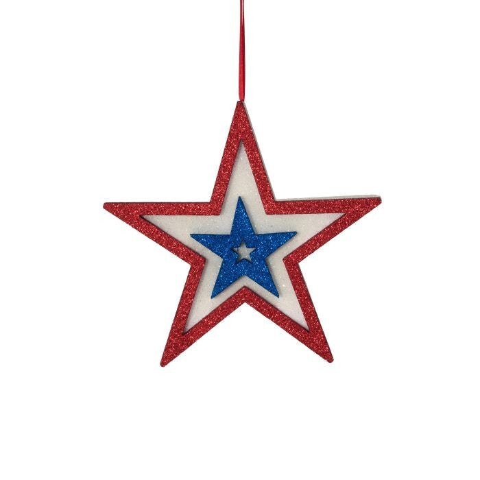 12" Foam Glitter Independence Day Star