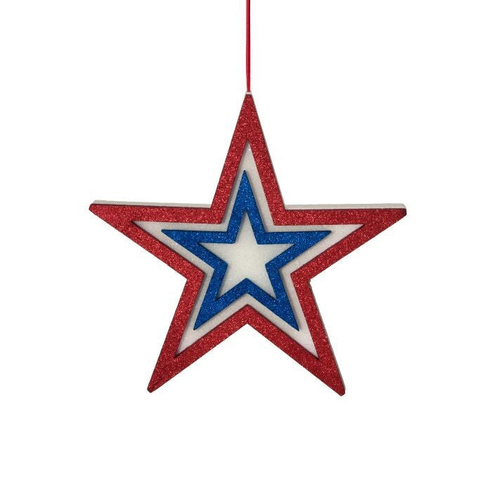 15" Foam Glitter Independence Day Star