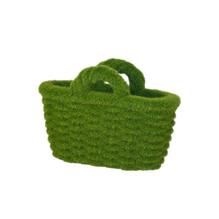 5"Wp Resin Flocked Garden Moss Basket
