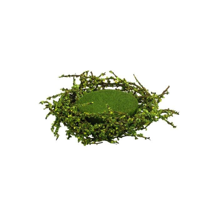9" Faux Moss/Plast.Branch Nest