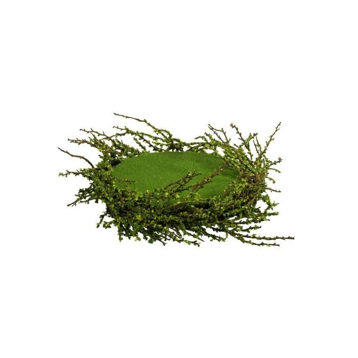 15" Faux Moss/ Plast.Branch Nest