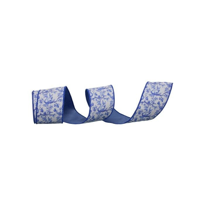 4"X10Y Bunny/Egg Toile Dupion Ribbon