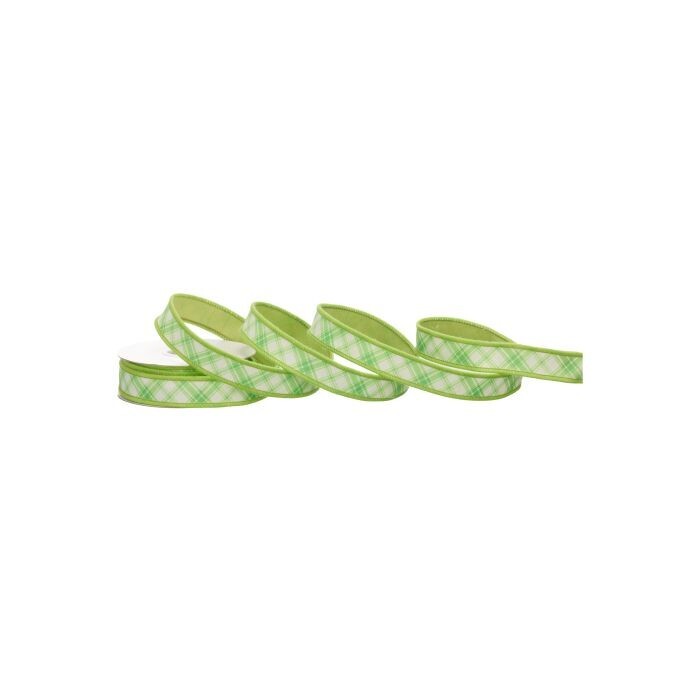 1"X10Y Spring Plaid Dupion Ribbon