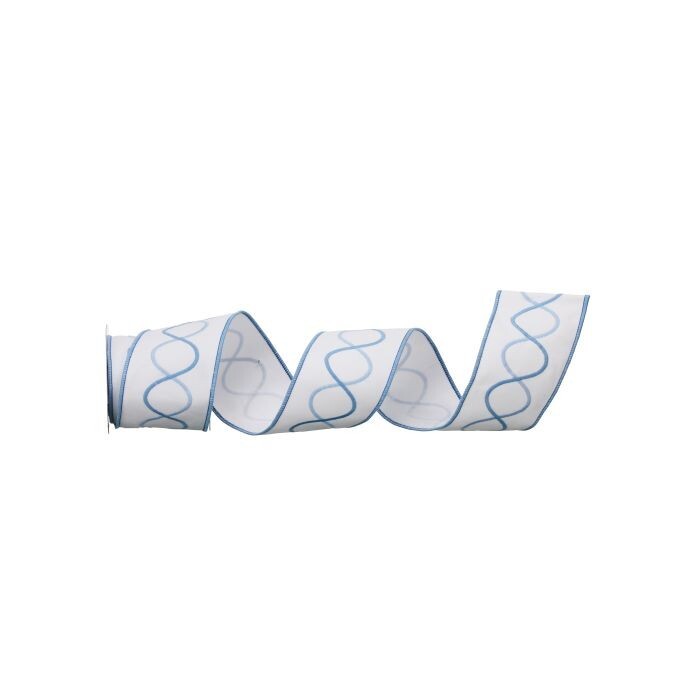 4"X5Y Geo Embr Canvas/Dupion Ribbon