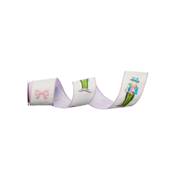 4"X5Y Dapper Bunny Embr Ribbon