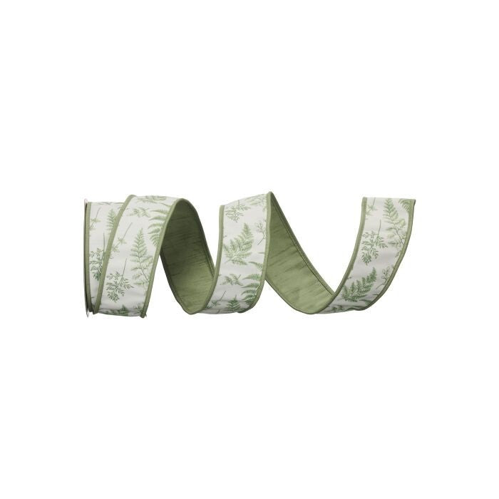 2.5"X10Y Garden Fern Toile Canvas Ribbon