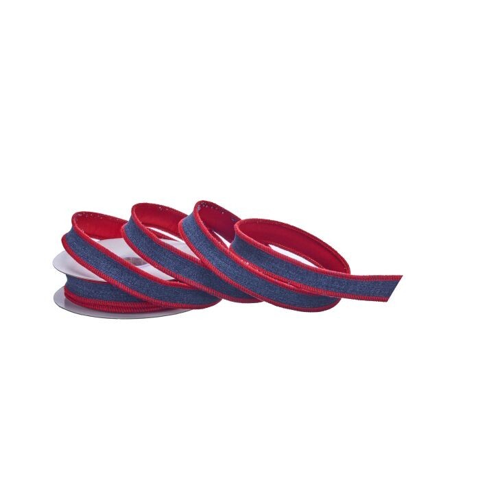 1"X10Y Denim/Dupion Ribbon