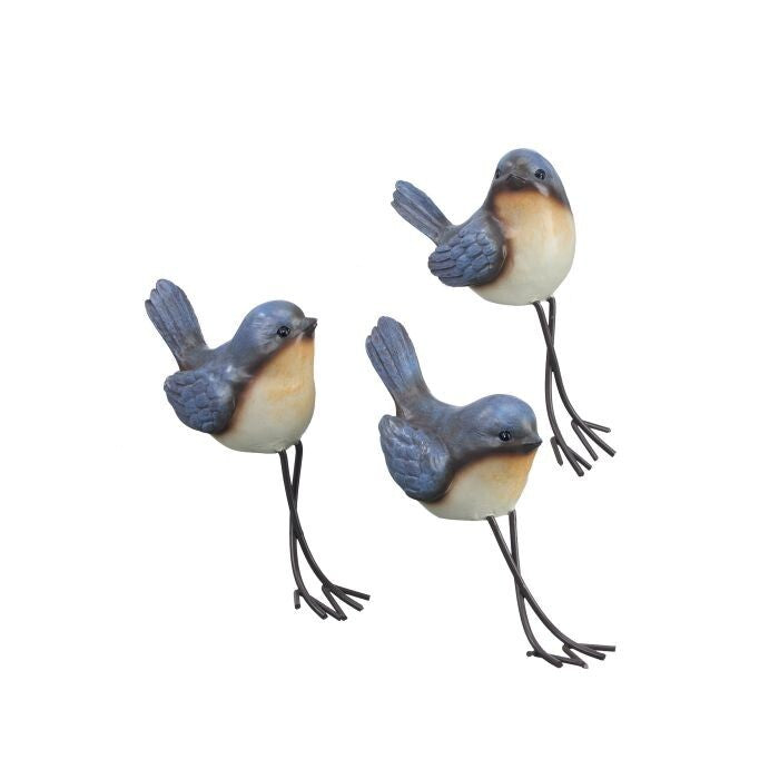 7" Resin & Metl Bluebird Shelfsitter 3As