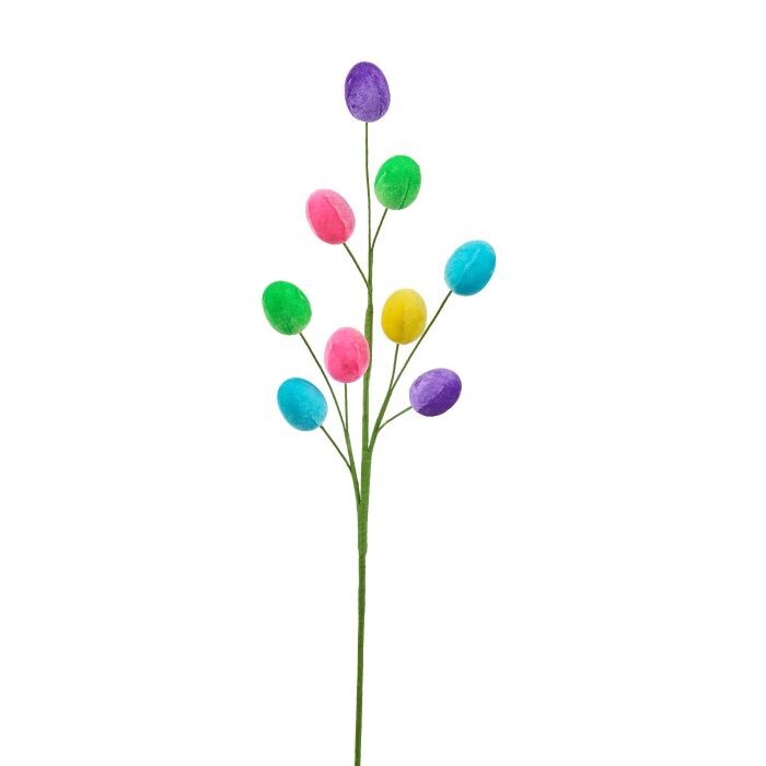 27" Velvet Easter Egg Spray X 9