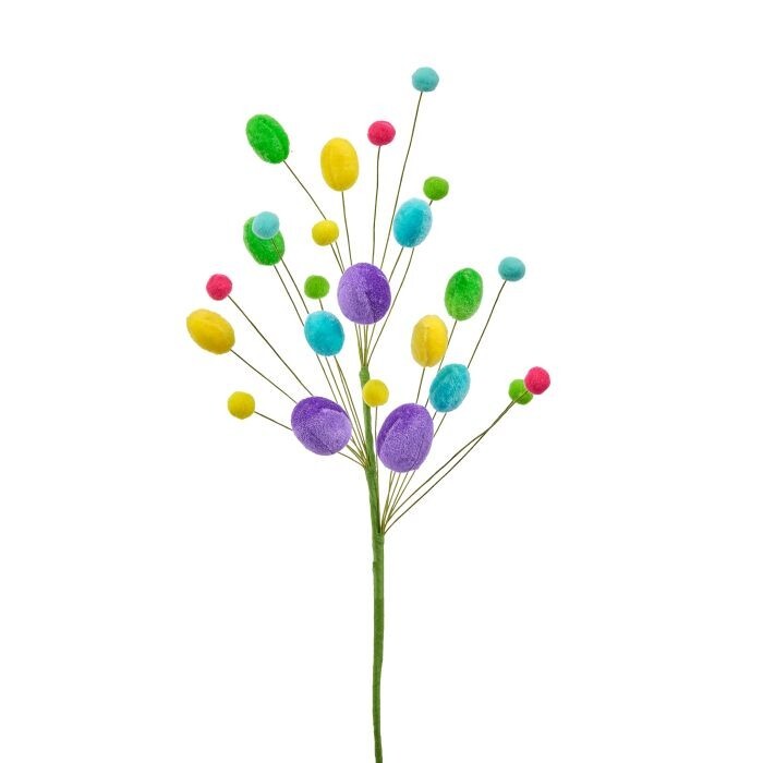 14" Velvet Easter Egg & Ball Pick