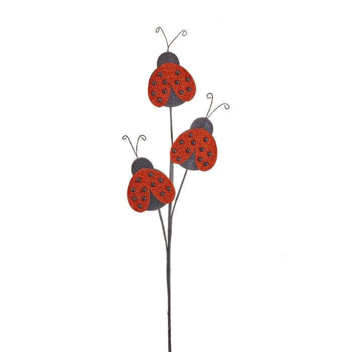 22" Felt Glitter Lady Bug Spray X3
