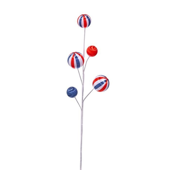 20" Satin Ball Patriotic Spray X5