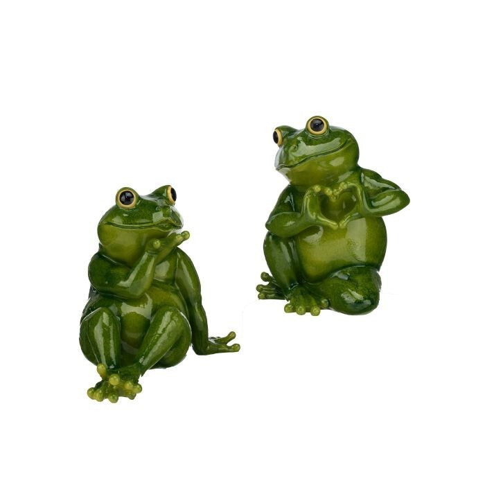 8.5"-9.5" Resin Outdr Love Frog 2As