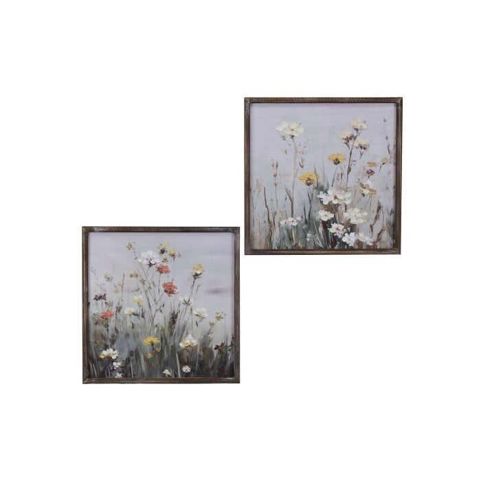 16X16" Wood Frame Wildflower Art 2As