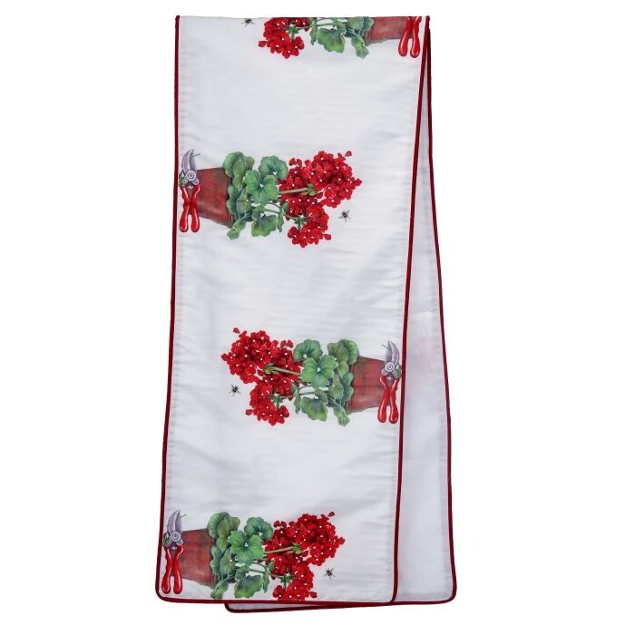 14X72" Emb/Beaded Geranium Table Runner