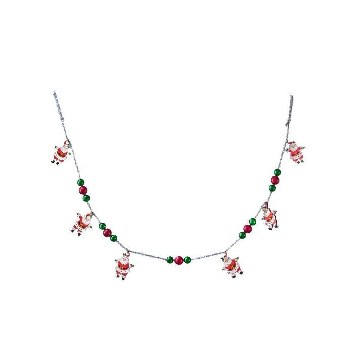 60" Dancing Santa Tinsel Garland