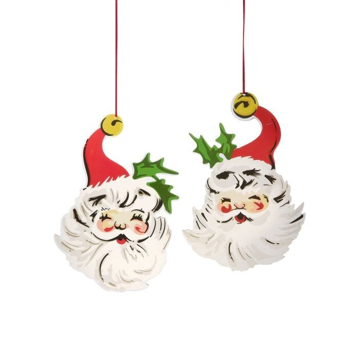 12" Mdf Happy Santa Head 2/Ast