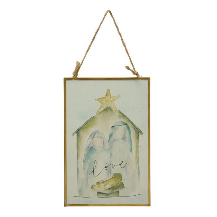 4X6" Glass Holy Family Frame Ornament