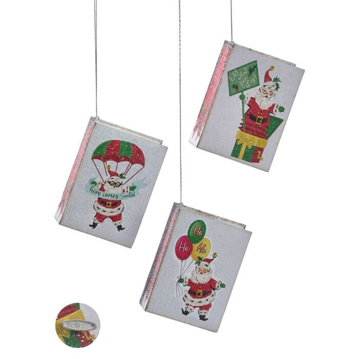 4" Cdbd Oh What Fun Music Book Ornament 3/Ast