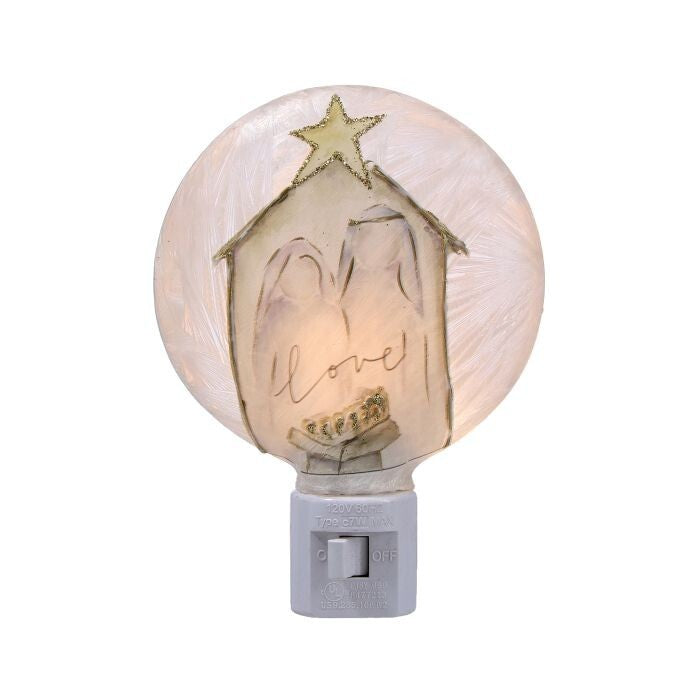 5.5"Gls "Love" Holy Family Night Light Ul