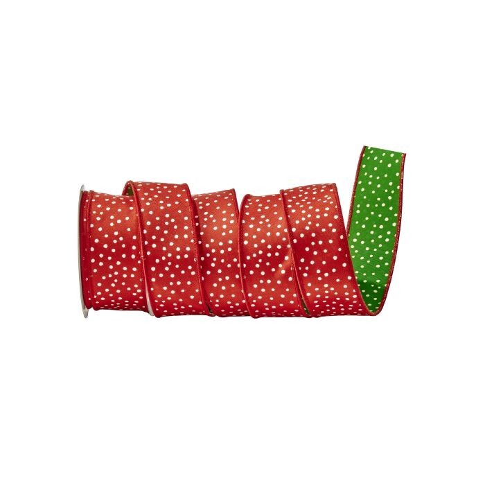2.5"X10Y Double Sided Polka Dot Print Ribbon
