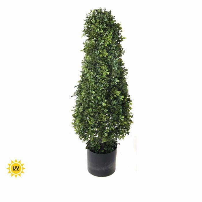 37" Ptd Pl Uv English Boxwood Cone Topi