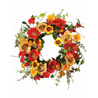 Mixed Poppy Wreath 20