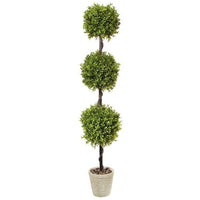 Pl.Ptd Spring Boxwood Triple Ball Topiary 48