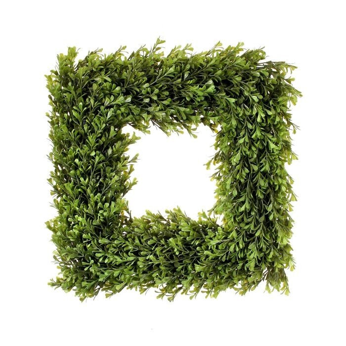 Pl.Spring Boxwood Square Wreath 16"